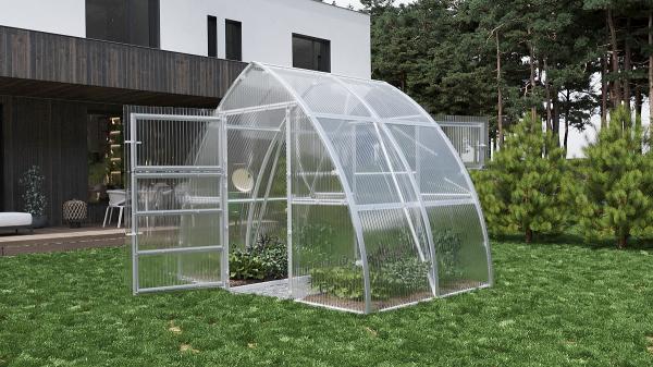 Gewächshaus ARROW 3 – 4/6 mm Vorgeschnittenes Polycarbonat, 360 kg/m2